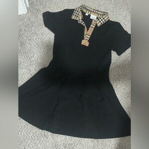 Burberry Black Dress with Checkered Collar